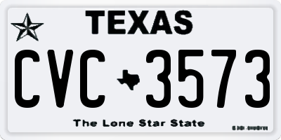 TX license plate CVC3573
