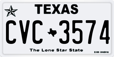 TX license plate CVC3574