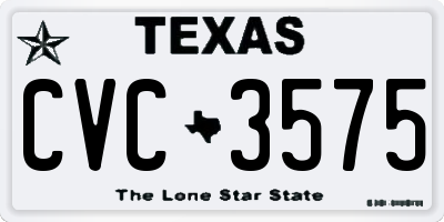 TX license plate CVC3575