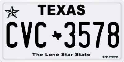 TX license plate CVC3578