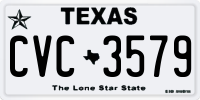 TX license plate CVC3579