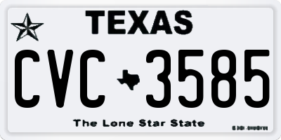 TX license plate CVC3585
