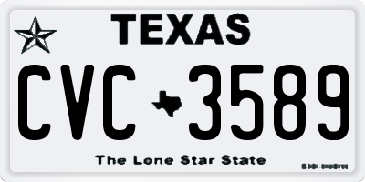 TX license plate CVC3589