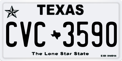 TX license plate CVC3590