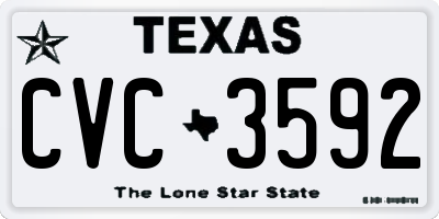 TX license plate CVC3592