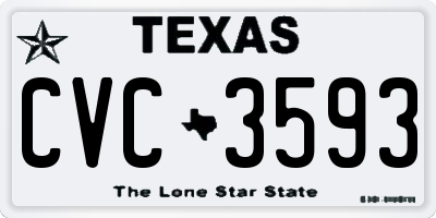 TX license plate CVC3593