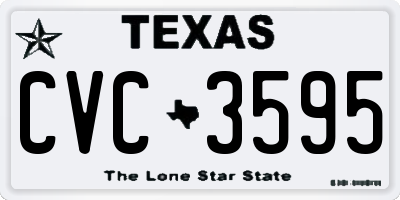 TX license plate CVC3595