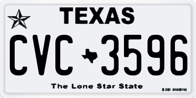 TX license plate CVC3596