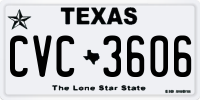 TX license plate CVC3606