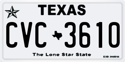 TX license plate CVC3610