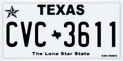 TX license plate CVC3611