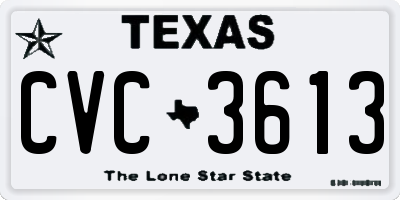 TX license plate CVC3613