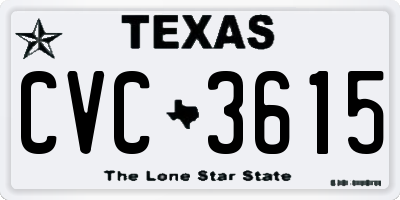 TX license plate CVC3615