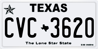 TX license plate CVC3620