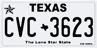 TX license plate CVC3623