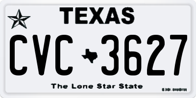 TX license plate CVC3627