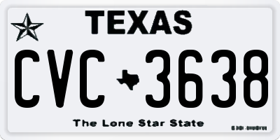 TX license plate CVC3638