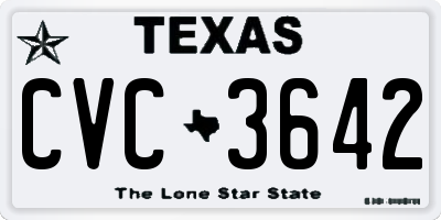 TX license plate CVC3642