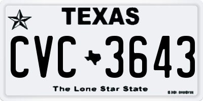 TX license plate CVC3643