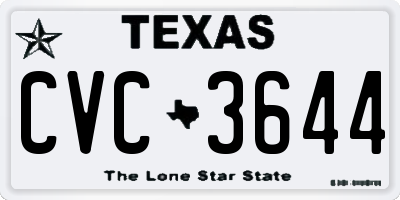 TX license plate CVC3644