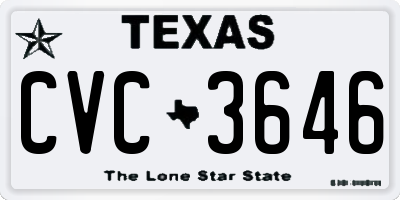TX license plate CVC3646