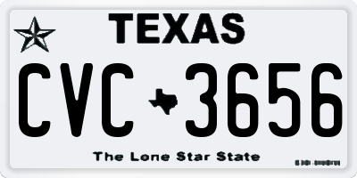 TX license plate CVC3656