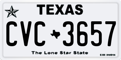 TX license plate CVC3657