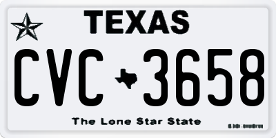 TX license plate CVC3658