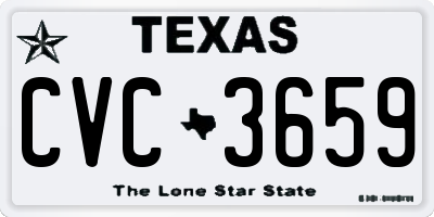 TX license plate CVC3659