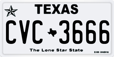 TX license plate CVC3666