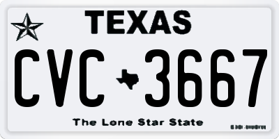 TX license plate CVC3667