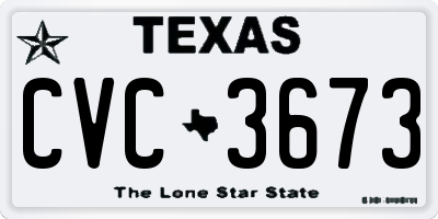 TX license plate CVC3673