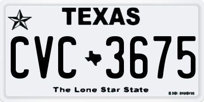 TX license plate CVC3675