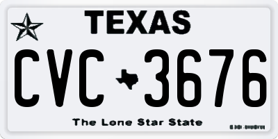 TX license plate CVC3676