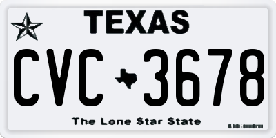 TX license plate CVC3678