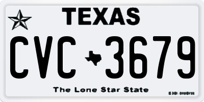 TX license plate CVC3679