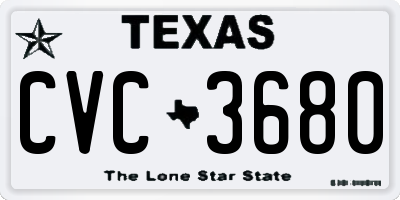 TX license plate CVC3680