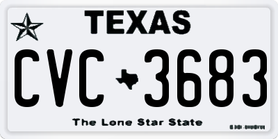 TX license plate CVC3683