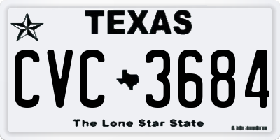 TX license plate CVC3684