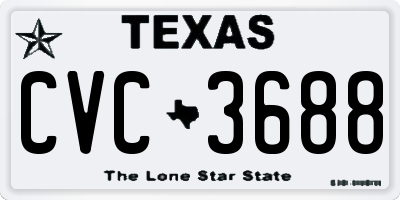 TX license plate CVC3688