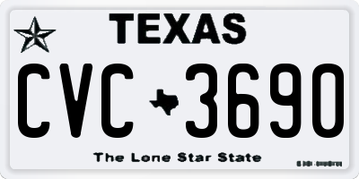 TX license plate CVC3690