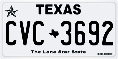 TX license plate CVC3692
