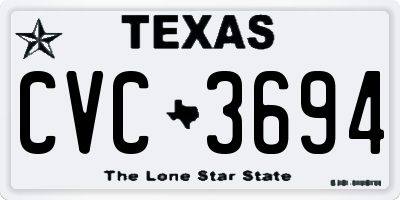 TX license plate CVC3694