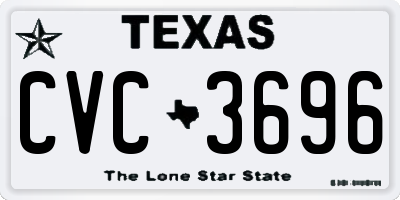 TX license plate CVC3696