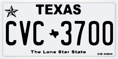 TX license plate CVC3700