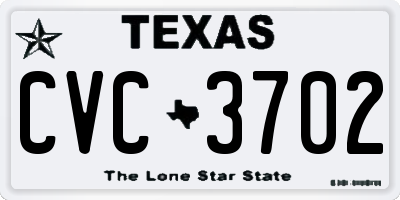 TX license plate CVC3702