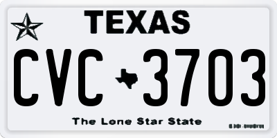TX license plate CVC3703