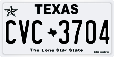 TX license plate CVC3704