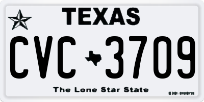TX license plate CVC3709