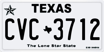 TX license plate CVC3712